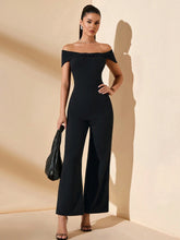 Bow Off-Shoulder Elegant Wide-Leg Jumpsuit